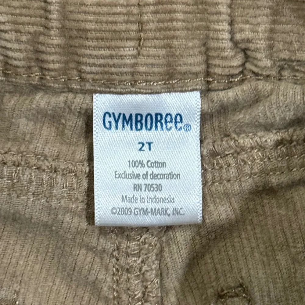Vintage Gymboree Little Best Friend Corduroy embroidered Dog Pants Adj Waist 2T